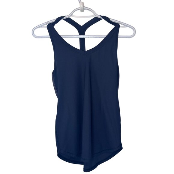 Lululemon navy blue racerback V-neck tank top size M - Picture 2 of 4
